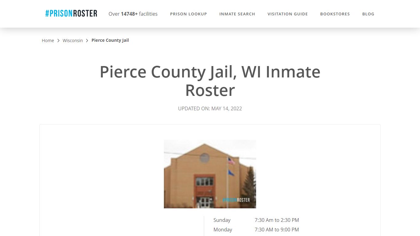 Pierce County Jail, WI Inmate Roster